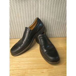Ecco Black Leather Dress slip on Loafers
